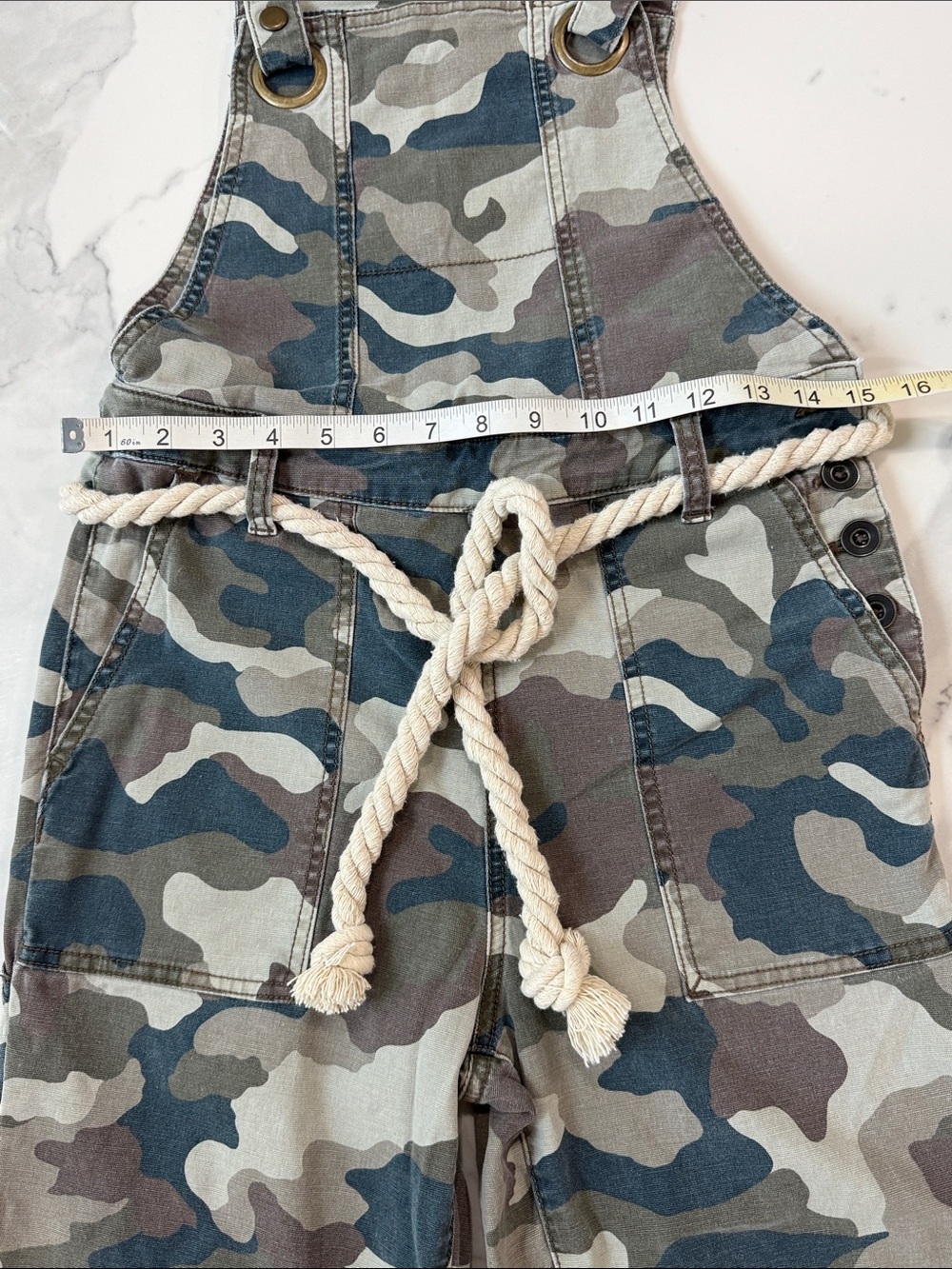 Anthropologie Camo Rope-Belt Overalls - Picture 8 of 14
